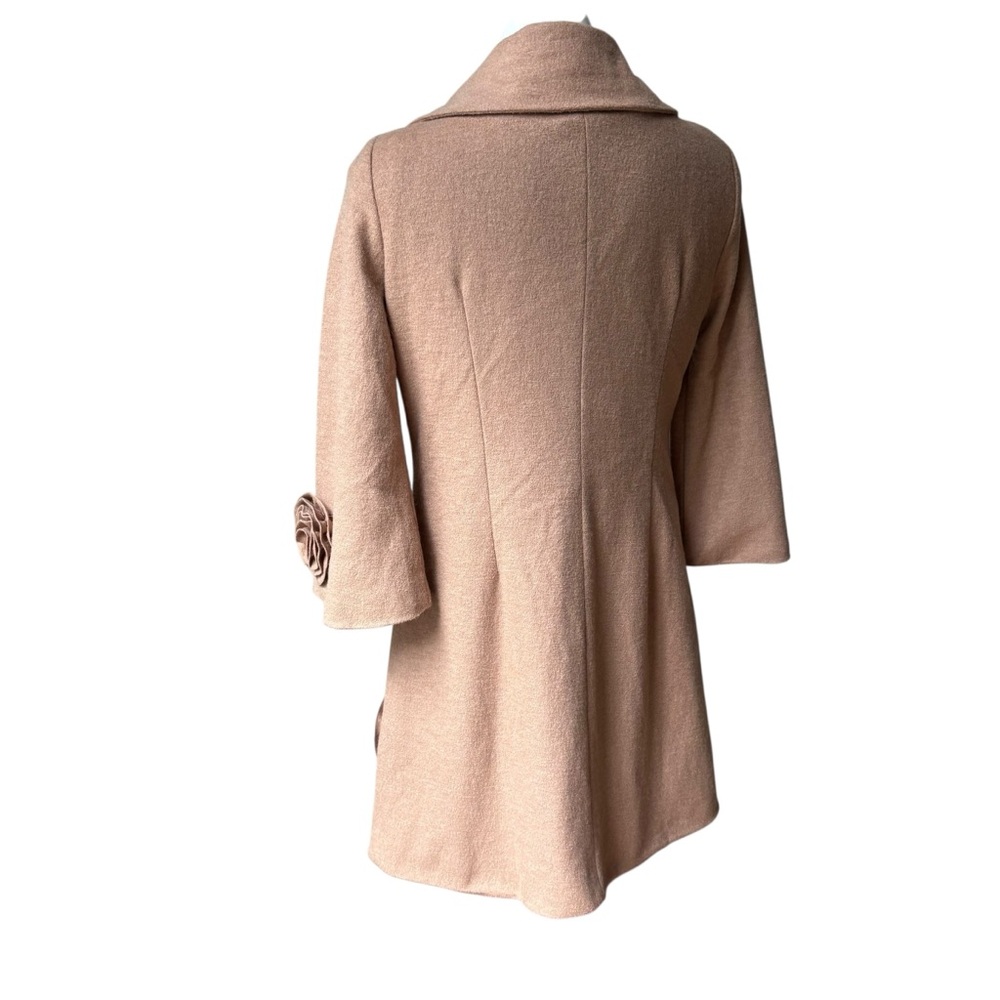 Vintage Radzoli Floral Appliqué Polyester/Wool Blend Wide Collar Coat, Sz L - Picture 4 of 15